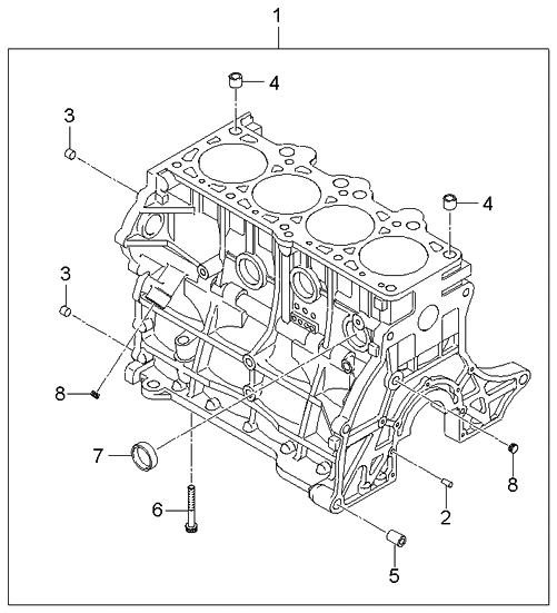 Kia 2110023751 Block Assembly-Cylinder