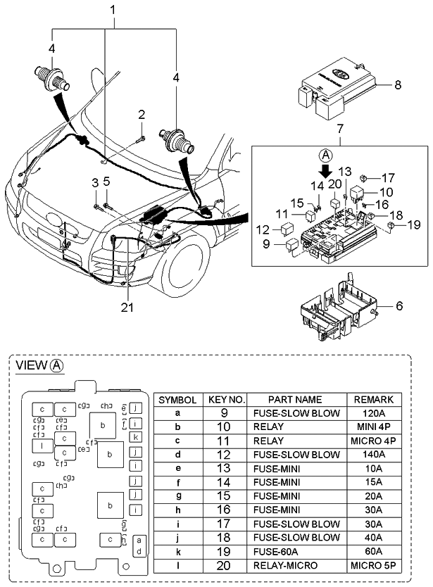 Kia 912101F030 Wiring Assembly-Front