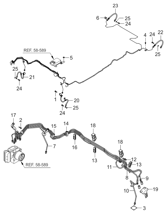 Kia 587151F300 Tube Assembly-Master Cylinder To F