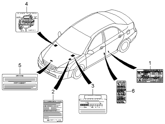 Kia 3245023391 Label-Emission Control