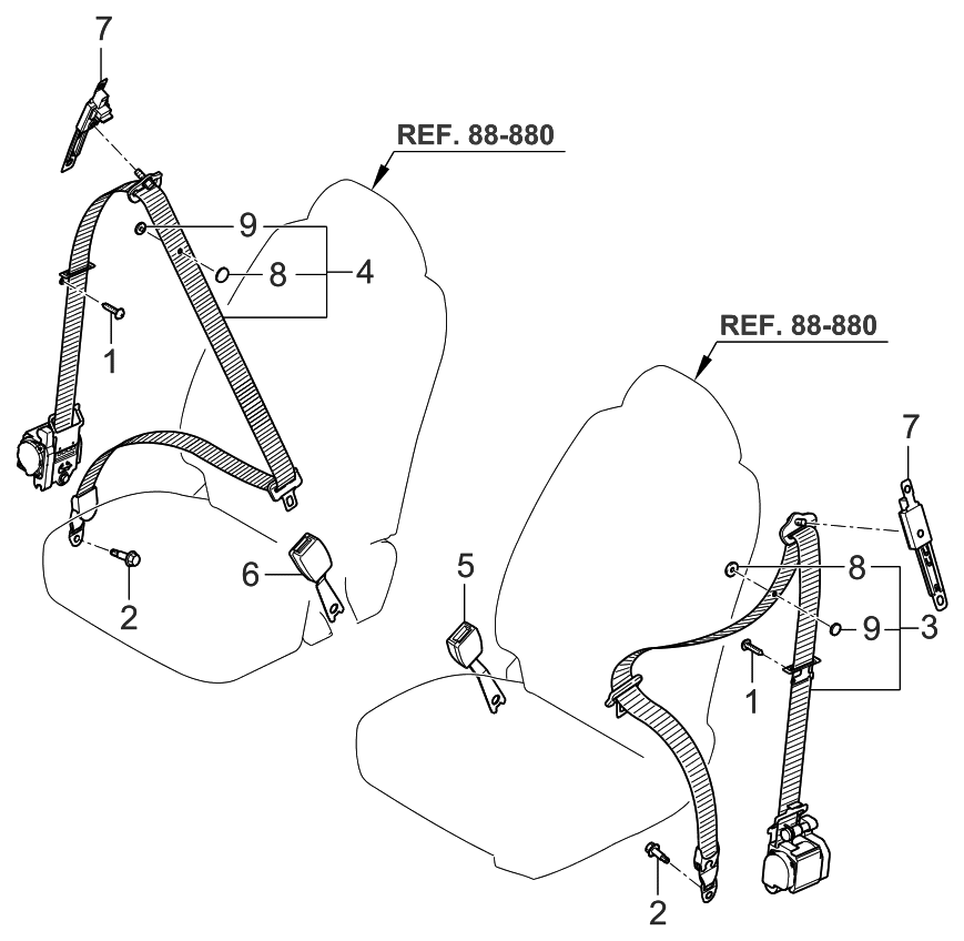 Kia 888782F500IM Stopper-Seat Belt Lower