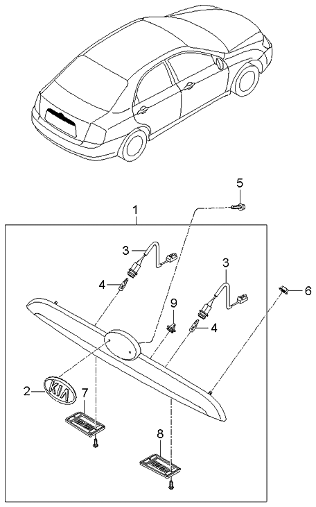 Kia 925012F030 Lamp Assembly-License Plate