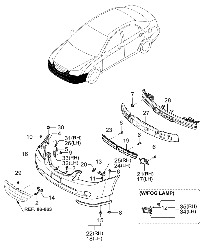 Kia 865202F000 Absorber-Front Bumper Energy