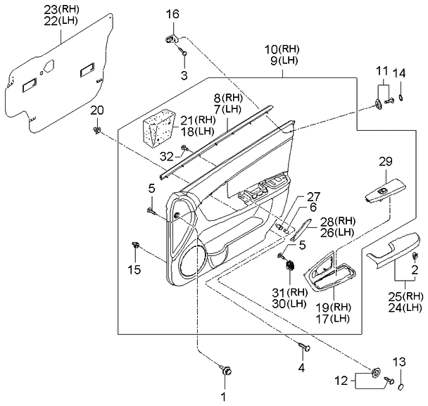 Kia 823022F060R7A Panel Complete-Front Door Trim