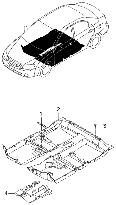 Kia 842602F100IM Mat Assembly-Floor