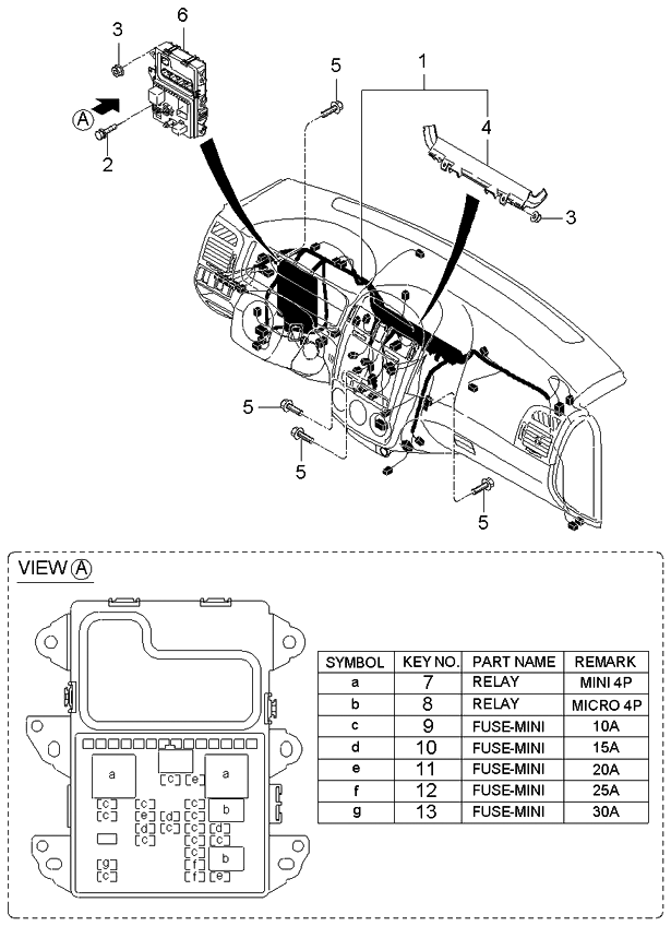 Kia 919502F070 Instrument Panel Junction Box Assembly