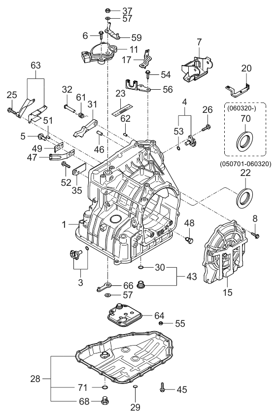 Kia 4593223150 Lever-Automatic Transaxle Manual Control