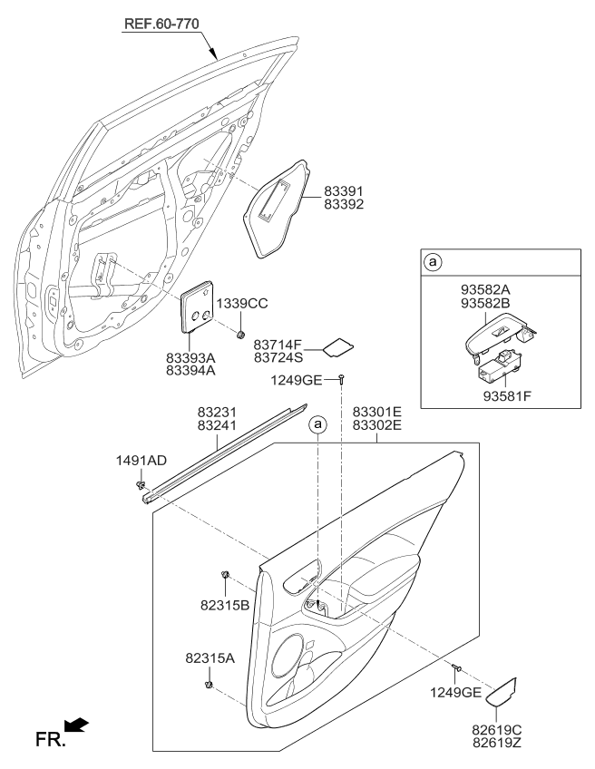 Kia 83306A7650D5A Panel Assembly-Rear Door