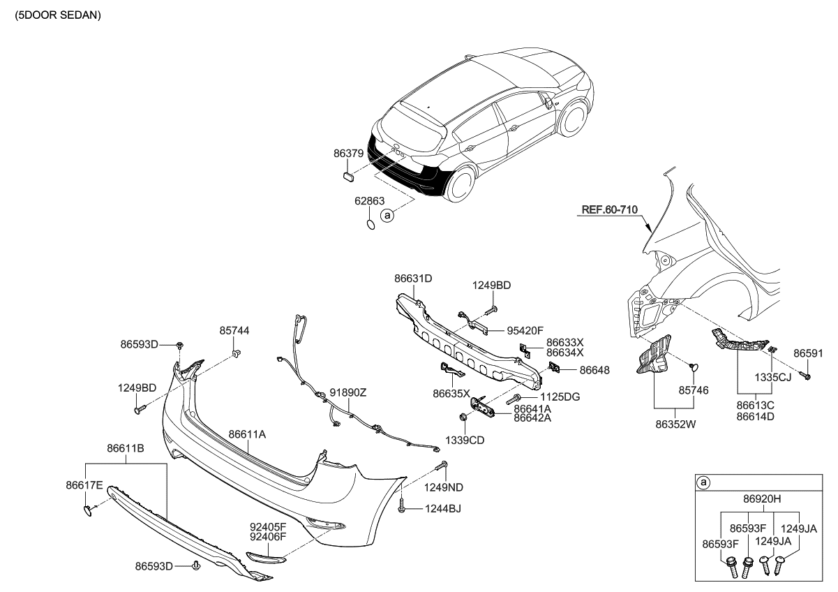 Kia 86647A7520 Bracket-Rr Stay MTG