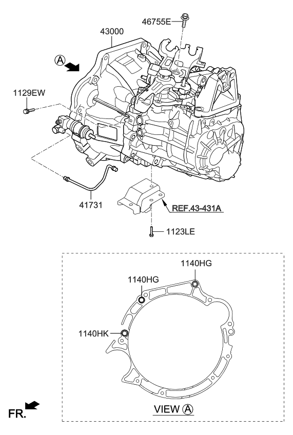 Kia 4146032170 Tube-Clutch Oil