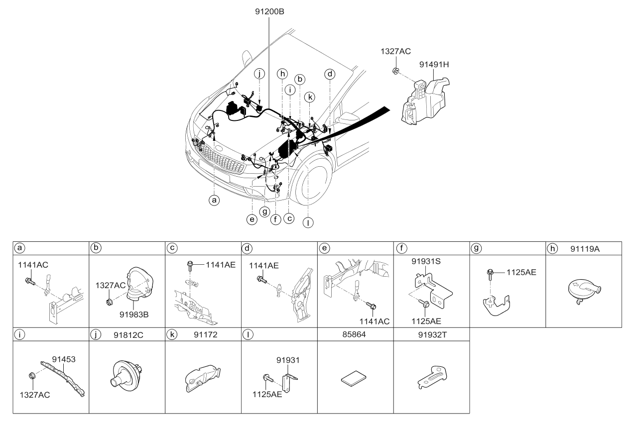 Kia 91931A6040 Bracket-Wiring Mounting