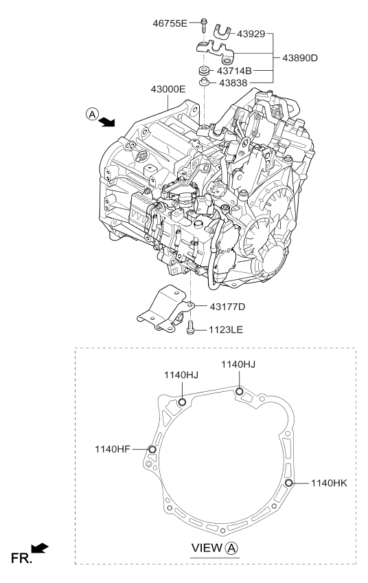 Kia 431762D034 Bracket-Roll Rod Support