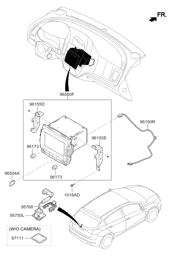 Kia 96560A7560WK Head Unit Assembly-Avn