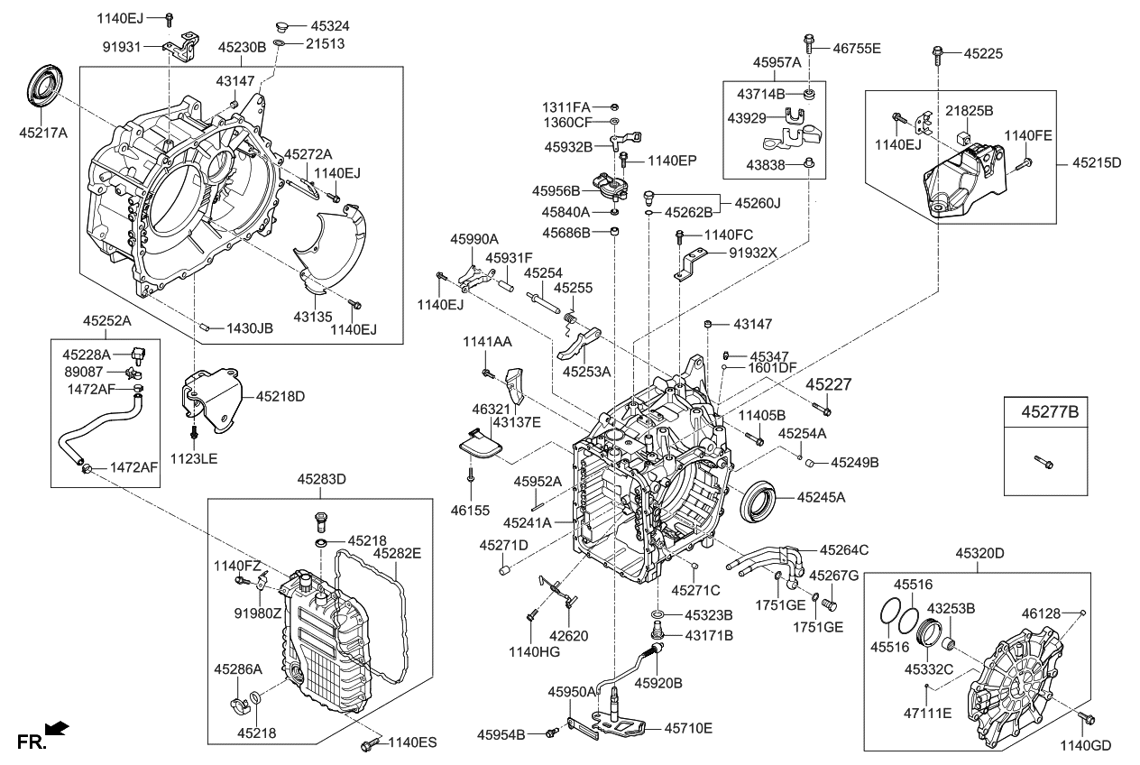 Kia 452412F000 Case-Transmission