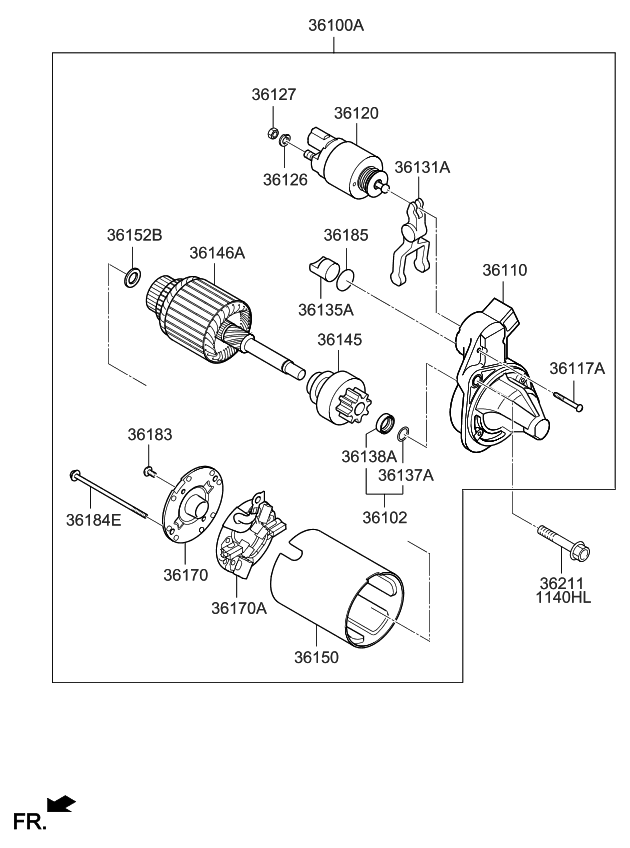 Kia 361602B110 Yoke Assembly-Starter