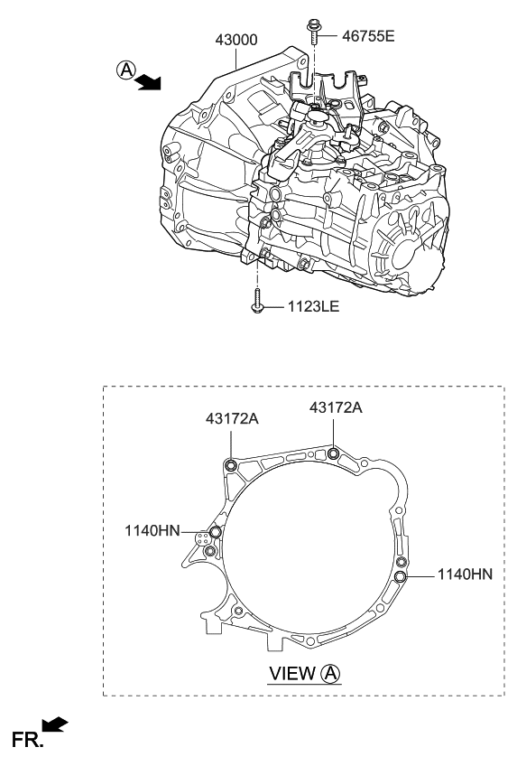 Kia 430003D689 Transmission Assembly-Ma