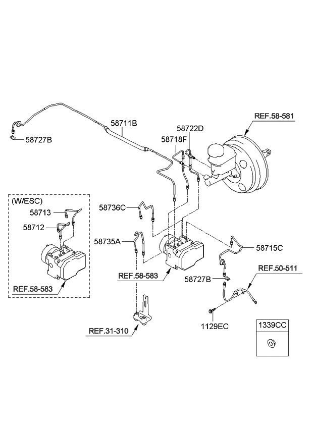 Kia 587122G000 Tube-P/VALVE To Rear L