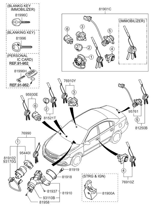 Kia 819182M000 Clamp-Steering & Ignition Lock