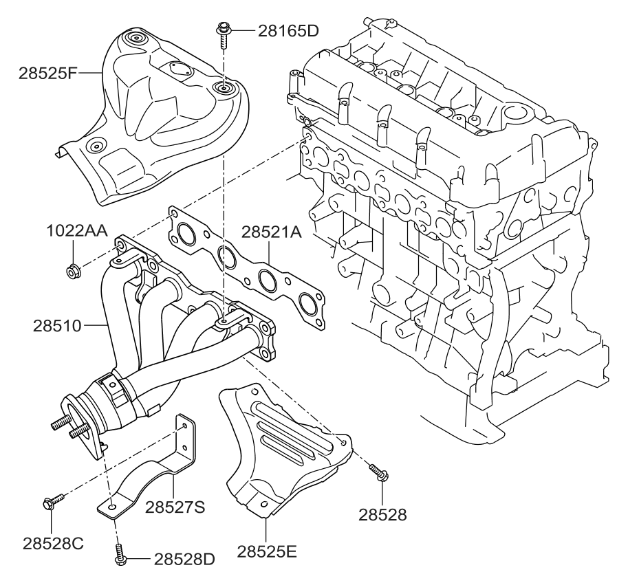 Kia 285252G030 Protector-Heat Upper