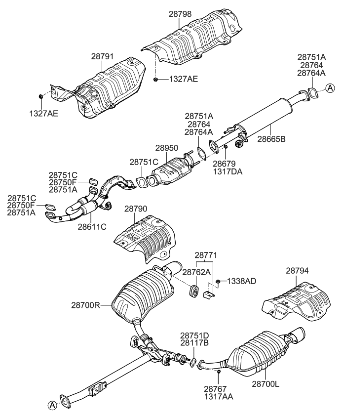 Kia 287912G500 Protector-Heat Front