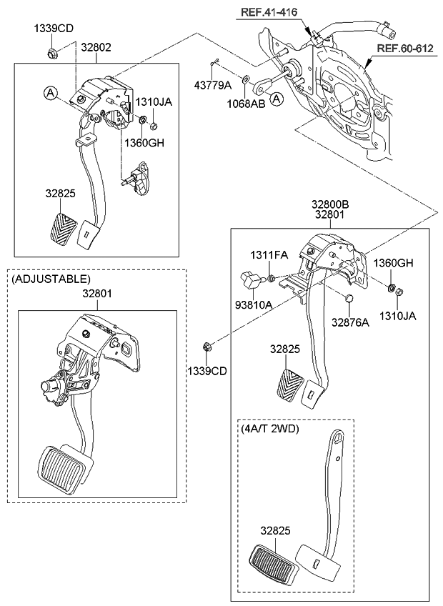 Kia 328022G610 Pedal Assembly-Clutch