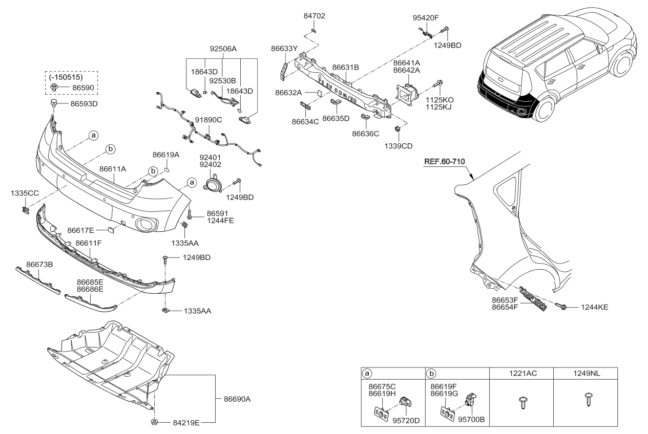 Kia 86634E4000 Bracket-Rear Beam Lower