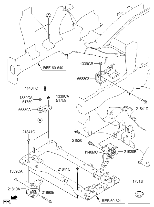 Kia 21841E4000 Bolt-Flange