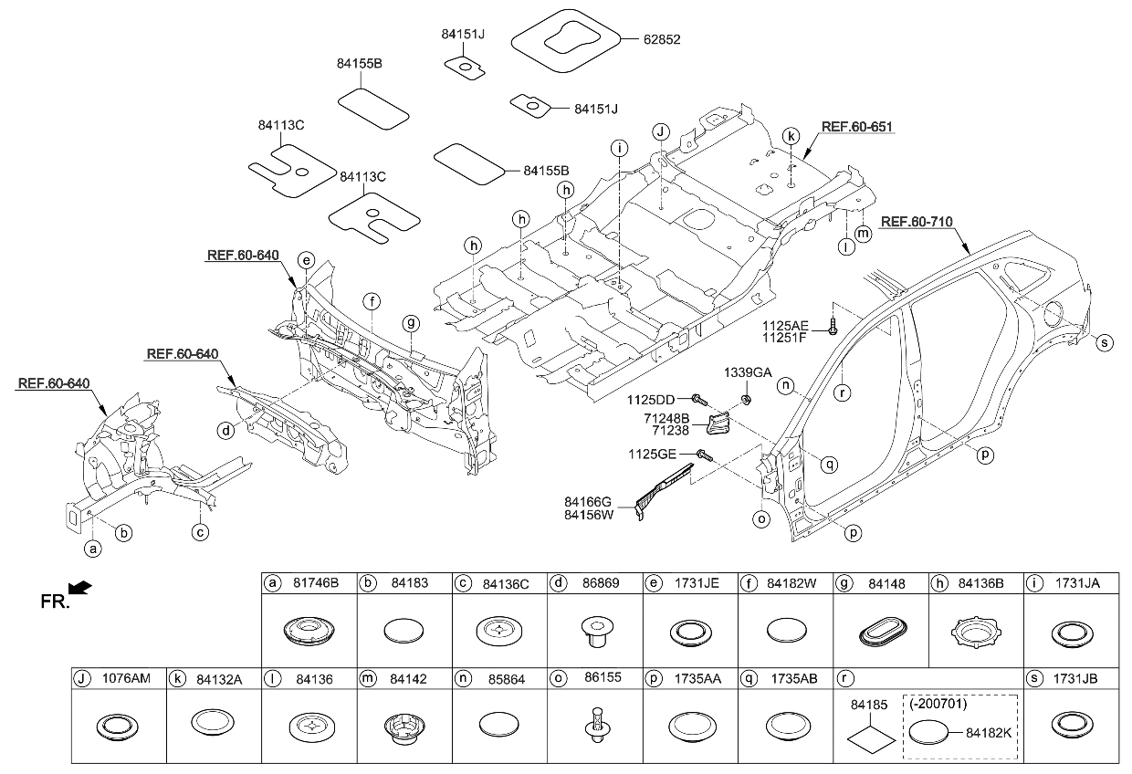 Kia 1420407000B RETAINER-COWL Top Co