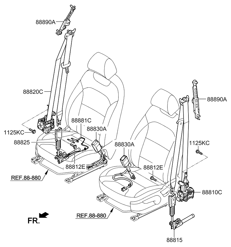 Kia 88882G5000 SBR Mat Assembly-Fr Seat