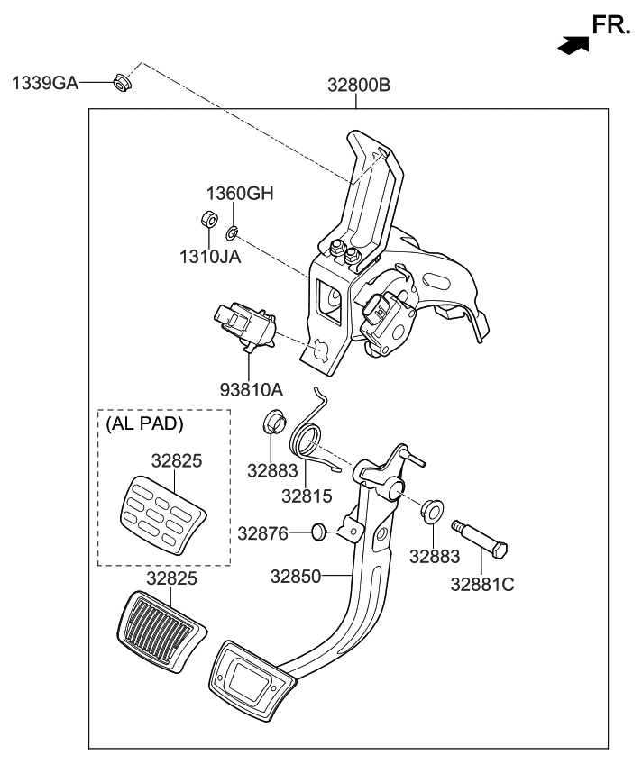 Kia 32815G2110 Spring-Brake Pedal R