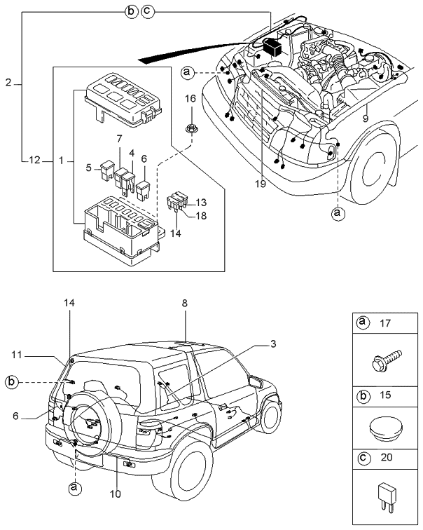 Kia 1K08E67050L Wiring Assembly-Rear No