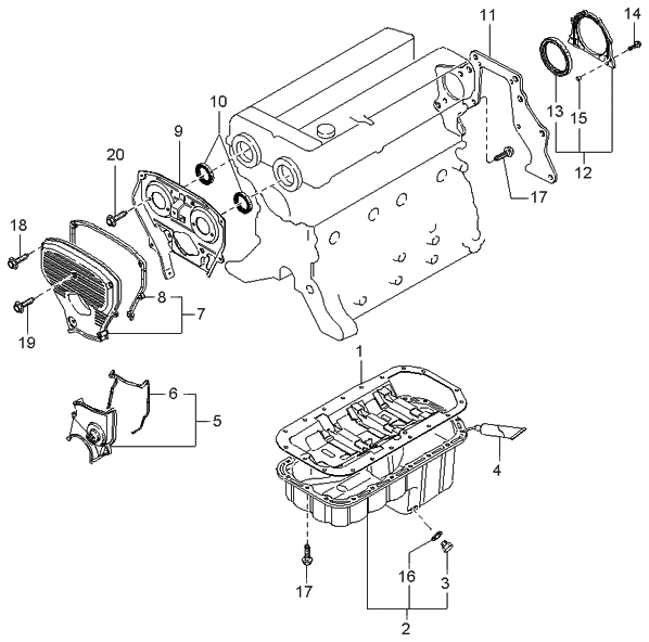 Kia 0K01310400A Pan Assembly-Oil