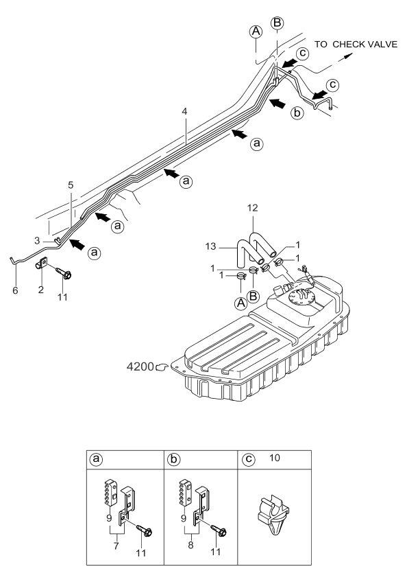 Kia 0K08A45611 Pipe-Return