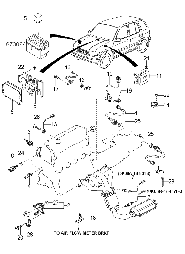 Kia 0K01318131A Camshaft Position Phase Sensor