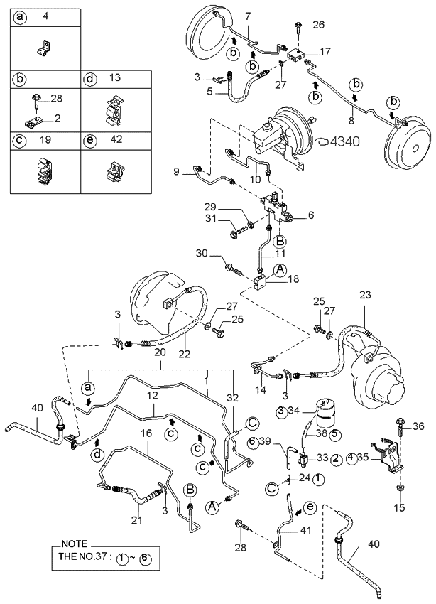 Kia 0K08045350C Pipe-Brake, Rear