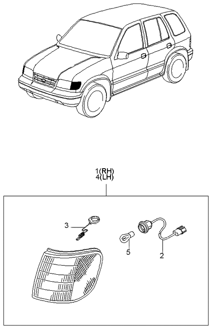 Kia 0K08A51070 Lamp-Front Combination,LH