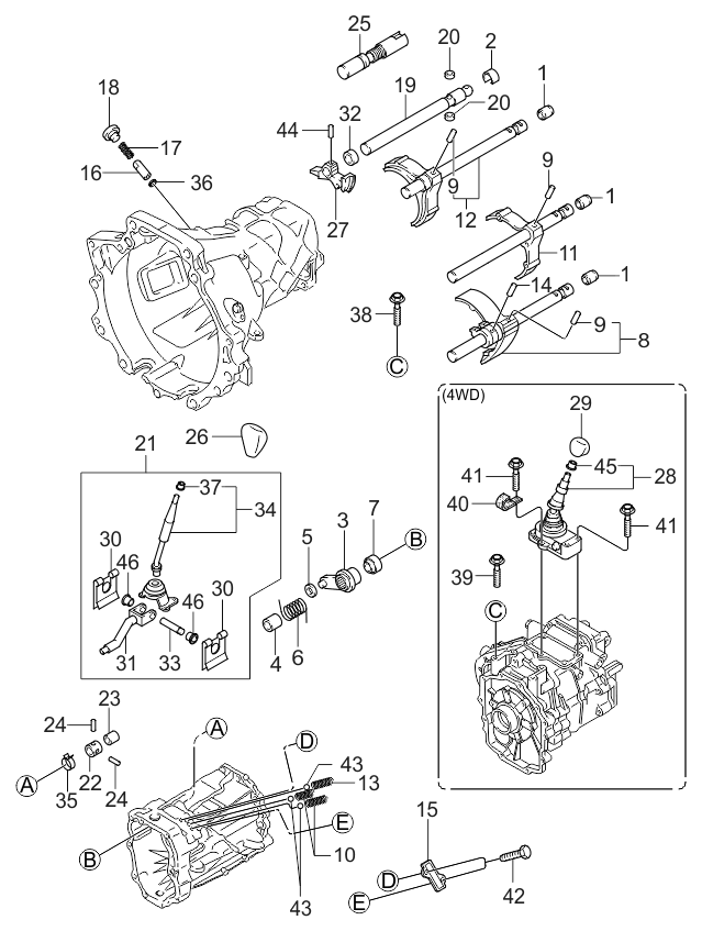 Kia 0K01117461A Rod Assembly-Control