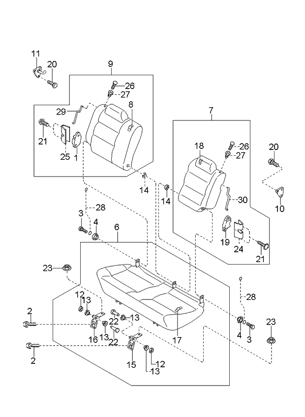 Kia 0K08A57310B96 Rear Seat Cushion Cover