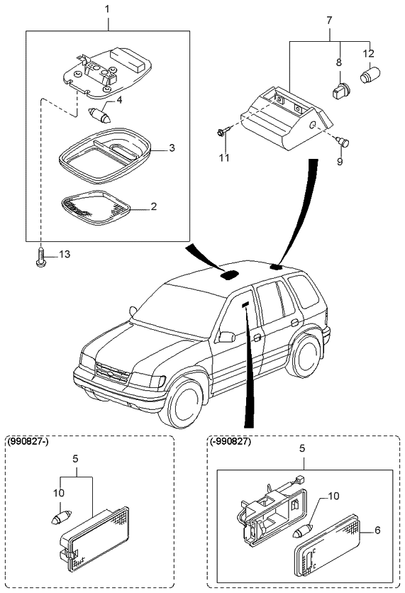 Kia 0K20A51310A73 Lamp-Room