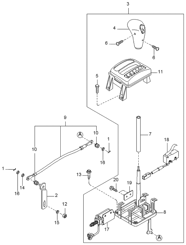 Kia 0K08A46100C Lever Assembly-Change