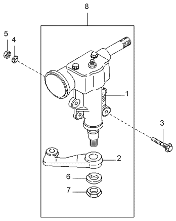 Kia 0K02232110B Gear Assembly-Power Steering