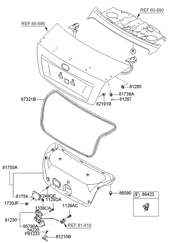 Kia 957902F001 Opener Assembly-Trunk Lid