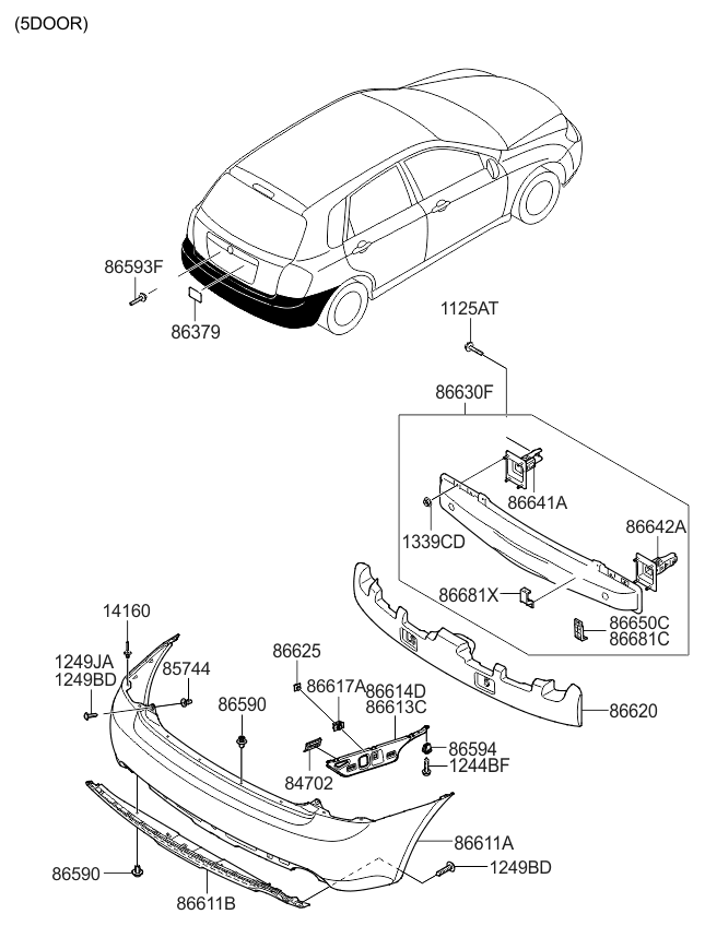 Kia 866172F200 Bracket Assembly-Rear Bumper