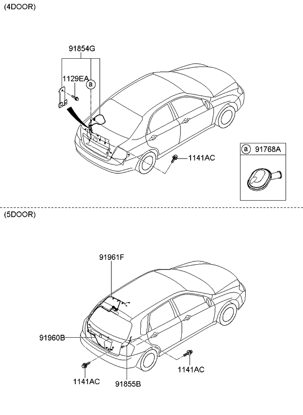 Kia 916712F010 Wiring Assembly-Trunk Room