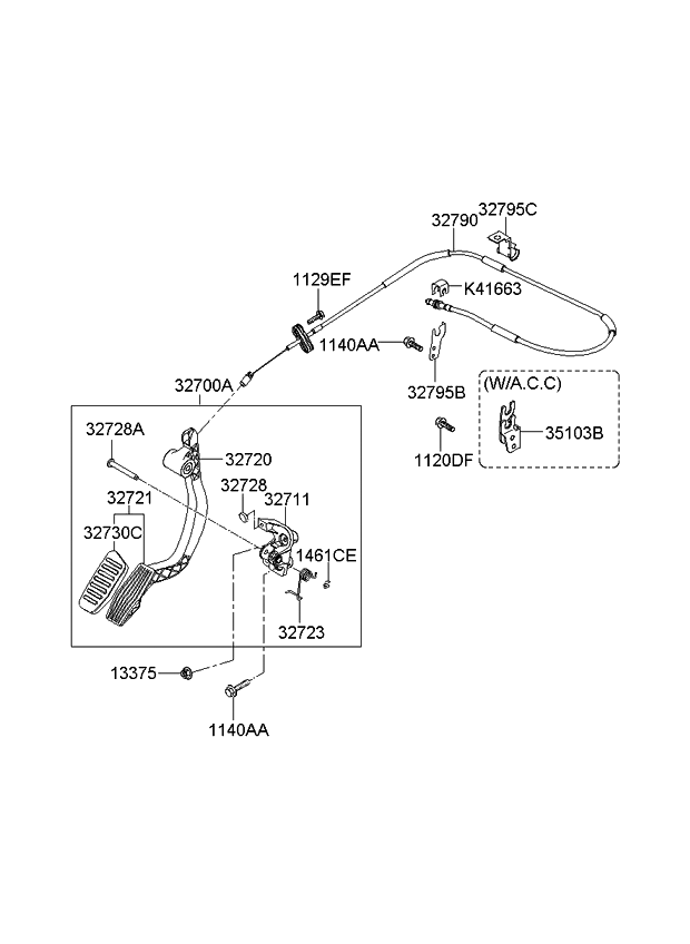 Kia 327202F000 Arm Assembly-Accelerator