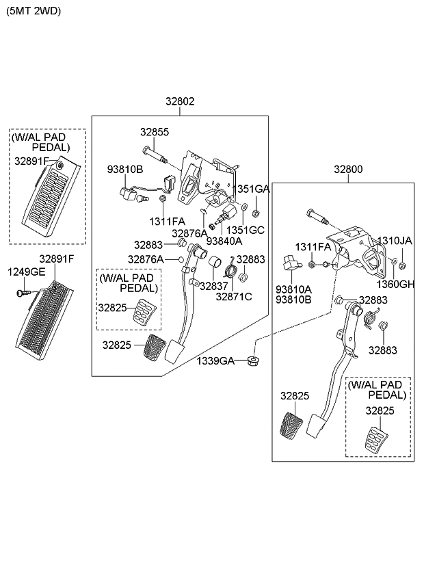 Kia 328002F150 Pedal Assembly-Brake