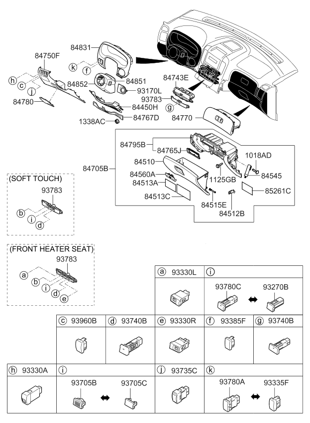 Kia 848404D000VA Plate Assembly-Key Set Bezel
