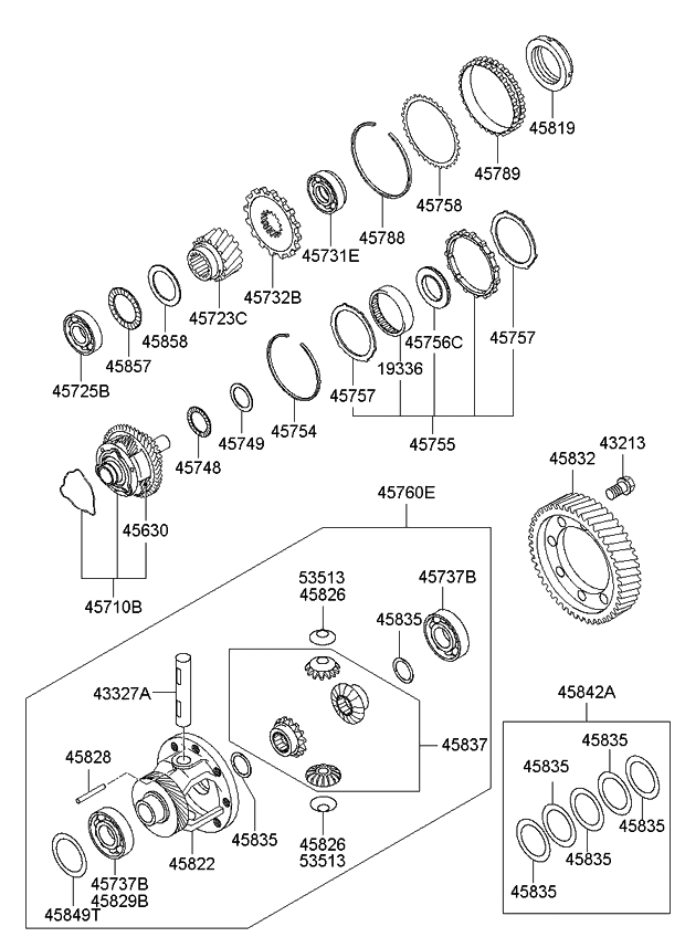 Kia 458323A500 Gear-Differential Drive