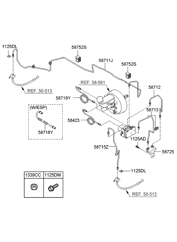 Kia 587124D000 Tube-Hydraulic Module To Connector