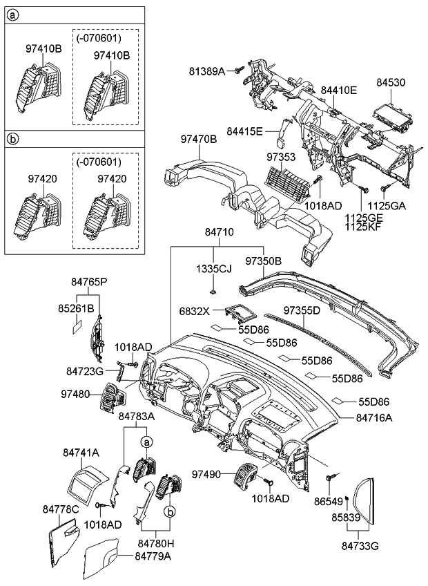 Kia 847874D000VA Cover Assembly-Crash Pad Side
